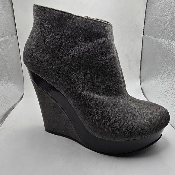 Michael Antonio Studio Gala Grey Wedge Ankle Boots 7 - Picture 8 of 13